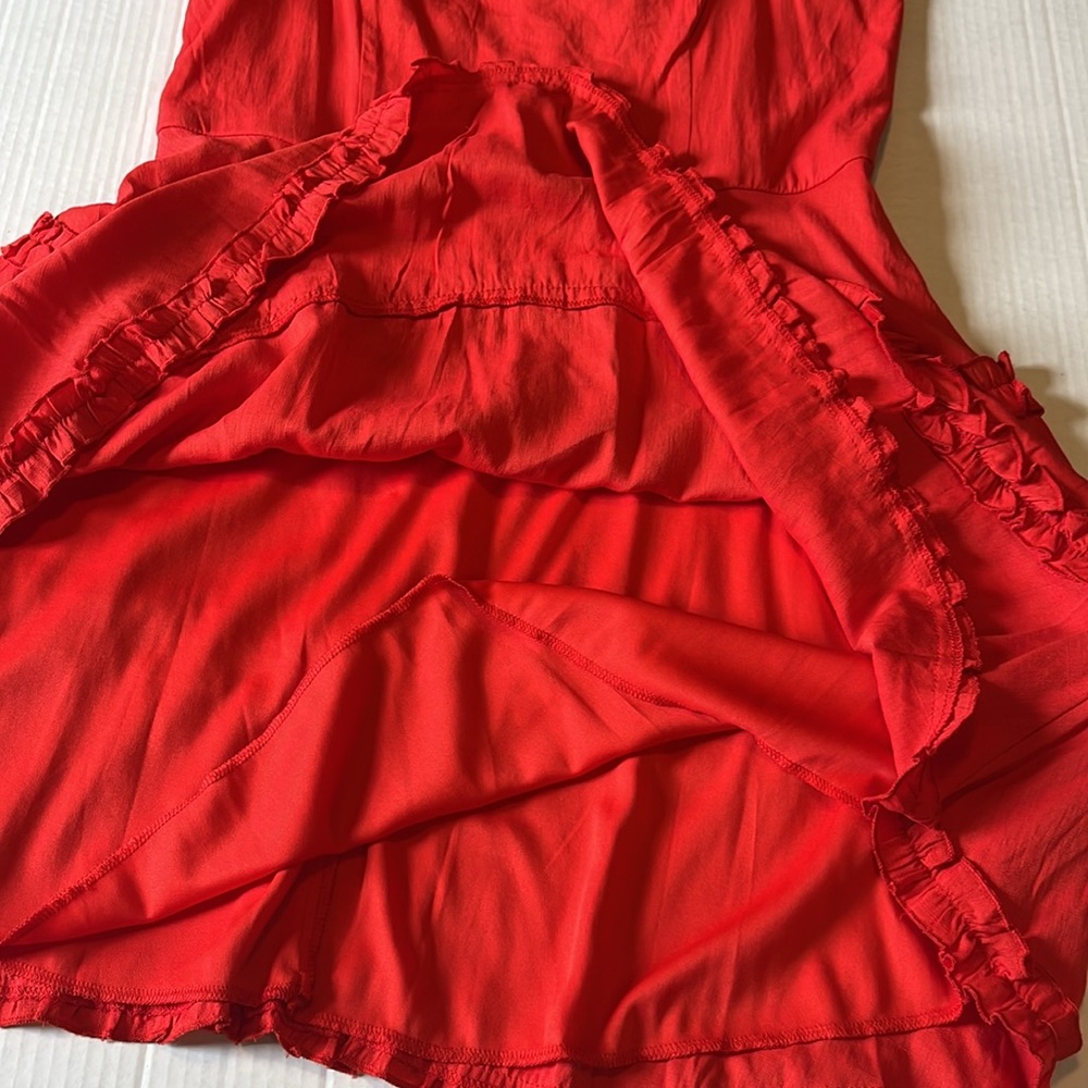 NWT-Francesca's-XL-Red-Spaghetti Strap, tiered ruffles, mini dress/Sundress. - Picture 4 of 12